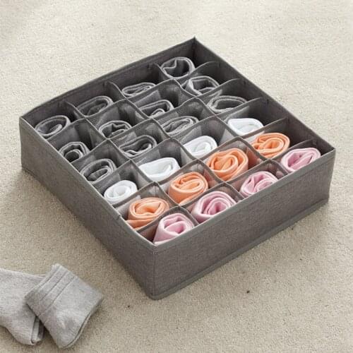 Fabric underwear & bra organizer Clothes Storage Box Closet Organizer foldable Dormitory case Scarf &Tie Organizer Socks box