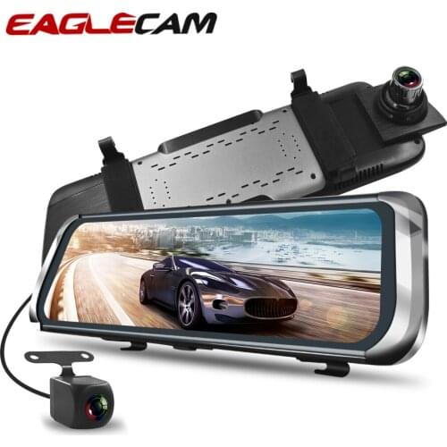 10 Inch LCD Full HD 1080P Night Vision Video Dash Camera Dual Lens Rearview Mirror Car DVR Parking Mode Recorder Registrator