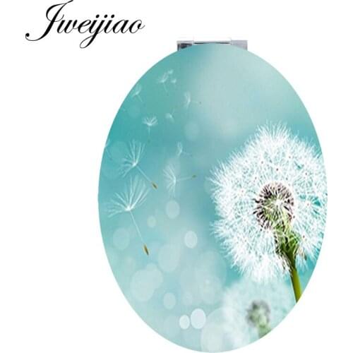 Youhaken 2020 new Fashion white Dandelion Oval Beauty Double Sides Makeup mirrors For Woman party gift DA01