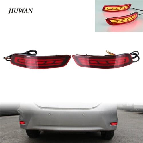 1 Pair Car Rear Bumper Taillights Dynamic Brake Lamp for Toyota Corolla Altis 2014-2018 Turn Signal Light Multifunction LED Part