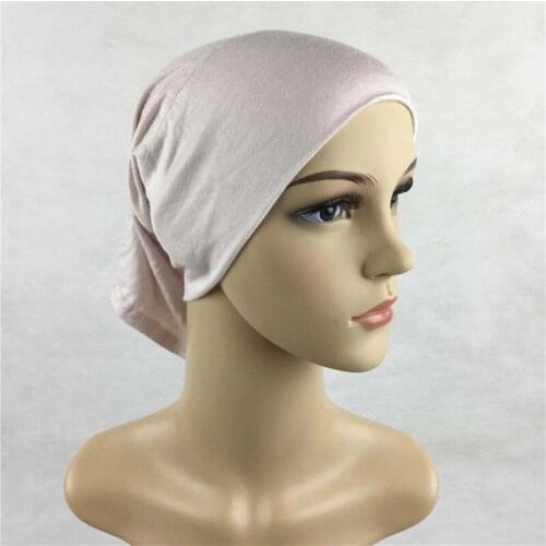 100% Cotton Under Scarf Caps Stretchy Soft Muslim Inner Hijabs Women Underscarf Tube Bonnet Female Head Wraps Under Hijab Hat