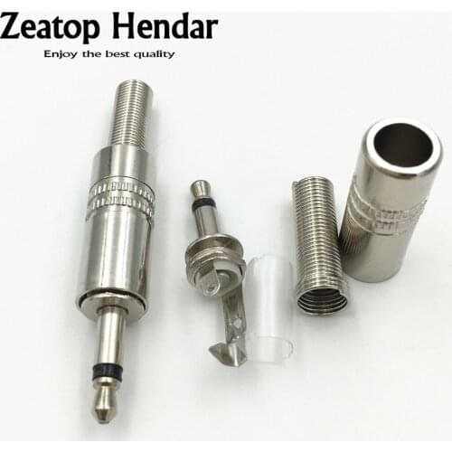 100Pcs 3.5mm Mono Metal 1/8 Male Plug Soldering with Spring Audio Headphones Headset Speaker Connector