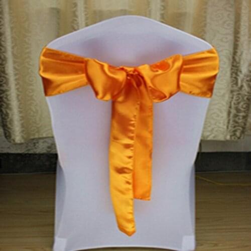 200pcs/lot 12 colors Satin Fabric Chair cover flowers chair back yarn decoration flower ribbon bowtie Wedding Party Hotel dector