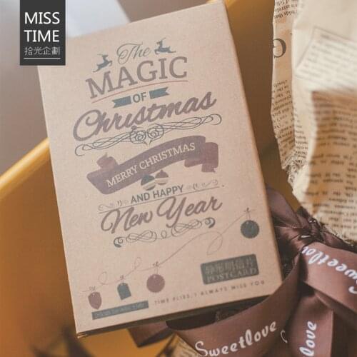 30Sheets/Set Magic Christmas kraft paper Postcard /Greeting Card/Message Card/Christmas and New Year gifts