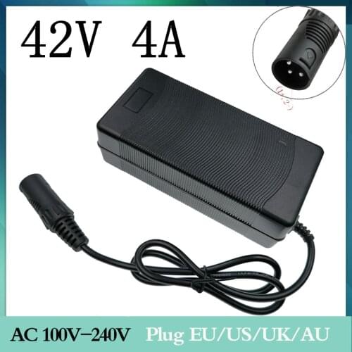 36V Charger 42V 4A electric bike lithium battery charger for 36V lithium battery pack with 3-Pin XLR Socket/connector