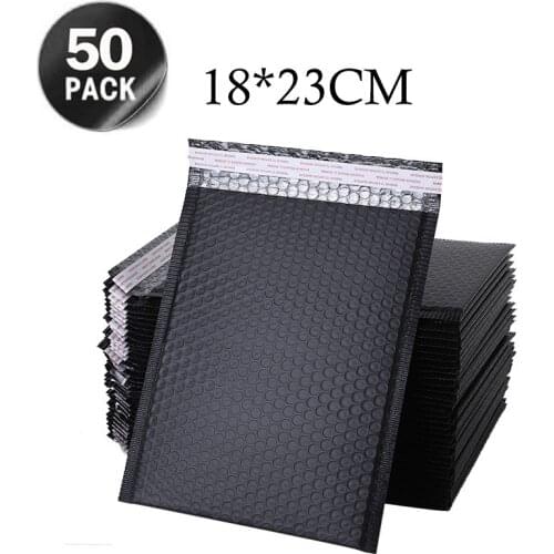18*23cm 50pcs Mailer Poly Bubble Padded Mailing Envelopes for Gift Packaging Self Seal Bag Bubble Black White Pink And Purple