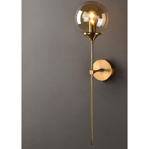 E27 Nordic Industrial Glass Ball LED Wall Light Corridor Stair Bathroom Wall Light Hotel Bedroom Bedside Wall Sconce