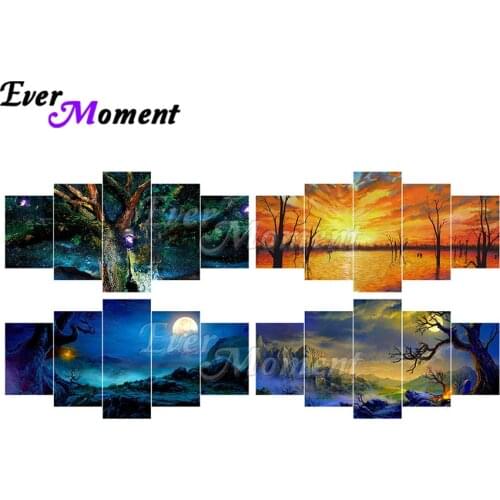 Ever Moment Diamond Painting Multi-picture Full Square Resin Drill Wall Art Decoration Handmade Scenic Diamond Display 1M030