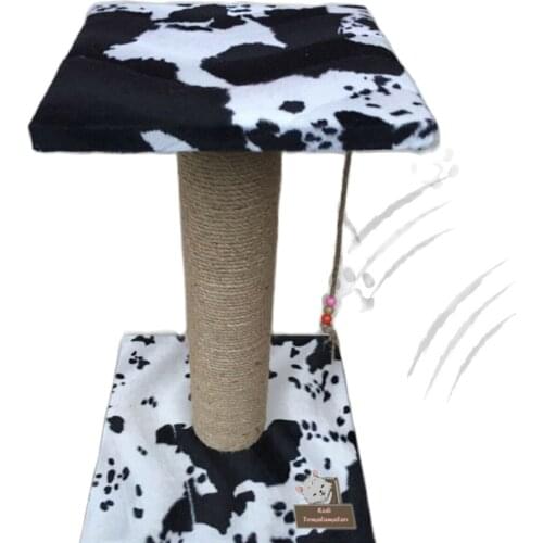 Single Cat Scratching with Black and White Thick Pipe Puff Bed 50 Cm Cat Scratch Board Toy Sisal Hemp Cat Kitten Scratching Post