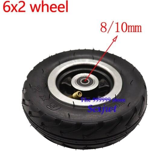 6 inch 6X2 Wheels With Hub Inner and Outer Tyre For Electric Scooter Wheel Chair Truck Tyre F0 Pneumatic Trolley Cart Wheel 6*2