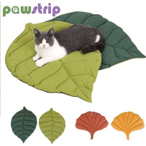 Pet Cat Mats Leaf Shape Soft Dog Bed Autumn Winter Pet Sleeping Pad Washable Dog Bite Resistant Mats for Small Dogs Cat Supplies