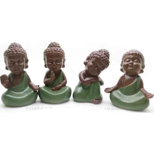 Cute 3D Buddha Statu Silicone Mold Candle Molds Handmade Statue Porcelain Mould Baking Decorative Tools M059