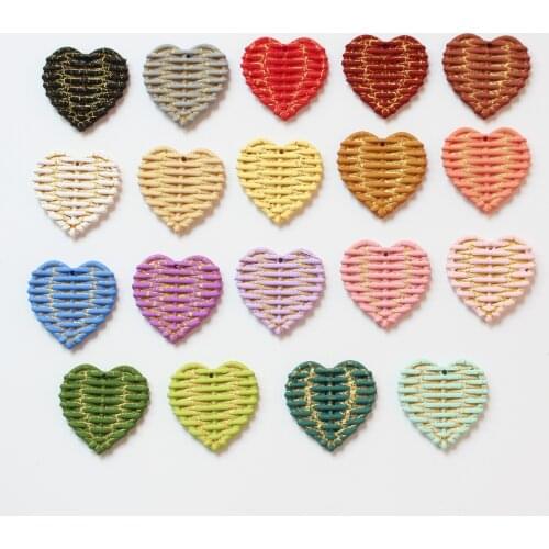 Min order 20pcs/lot 30mm glitter Imitation rattan effect geometry hearts shape resin beads diy jewelry earring accessory