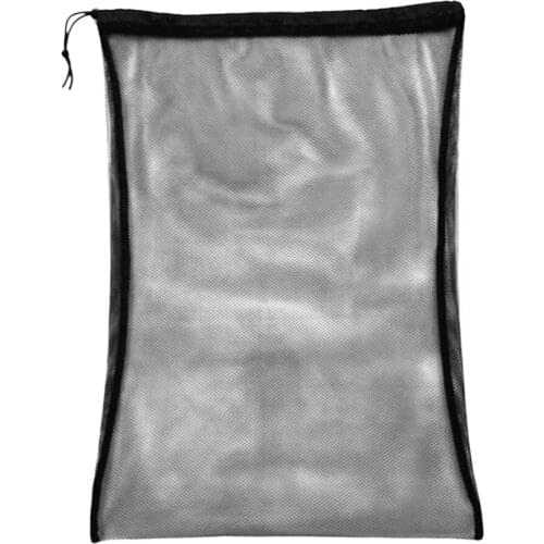 Multifunctional Black Mesh Bag with Drawstring for Swimming on The Beach