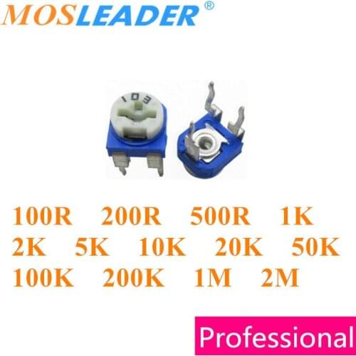 Mosleader 1000PCS RM065 100R 200R 500R 1K 2K 5K 10K 20K 50K 100K 200K 1M 2M DIP Trimmer resistors pots Chinese High quality