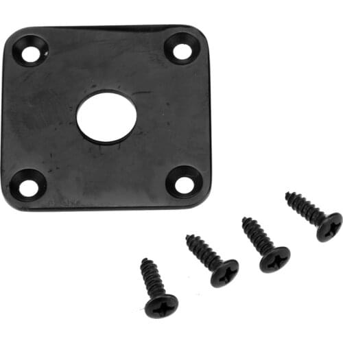 Musiclily Pro Metal Flat Bottom Square Jack Plate for Epiphone Gibson Les Paul Style Guitar, Black