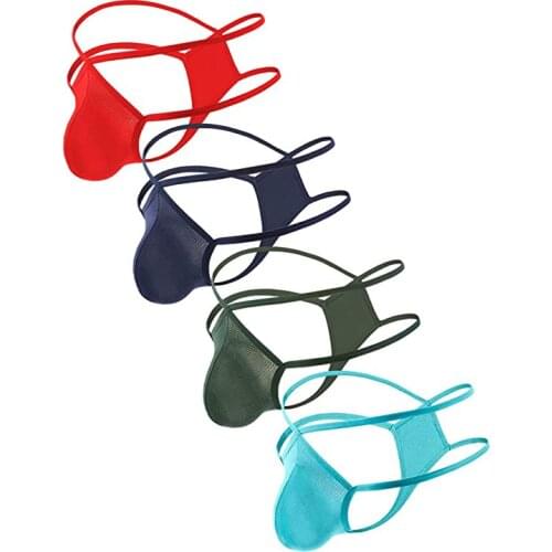 1PCS Mens Nylon Ice Silk Thongs Underwear T-Back See Through Mesh Bikini Underwear