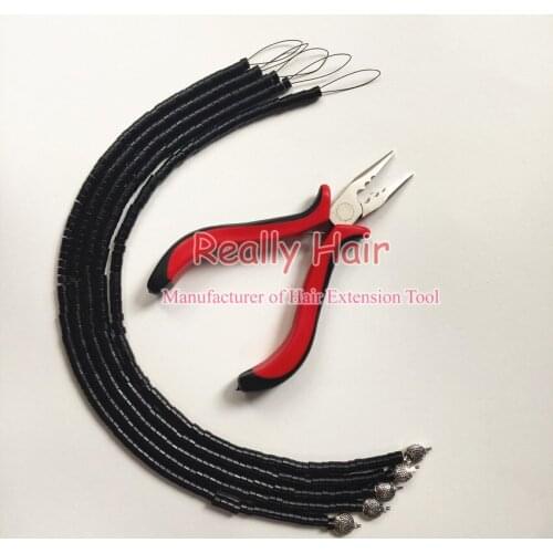Convenient Micro Rings 503030 within silicone Hair extension(without hook needle)hair extension tool kits