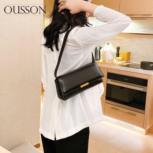 2021 New Handle Bag Women Retro Handbag High Quality Leather Shoulder Bag Exquisite Female Retro Baguette Bag