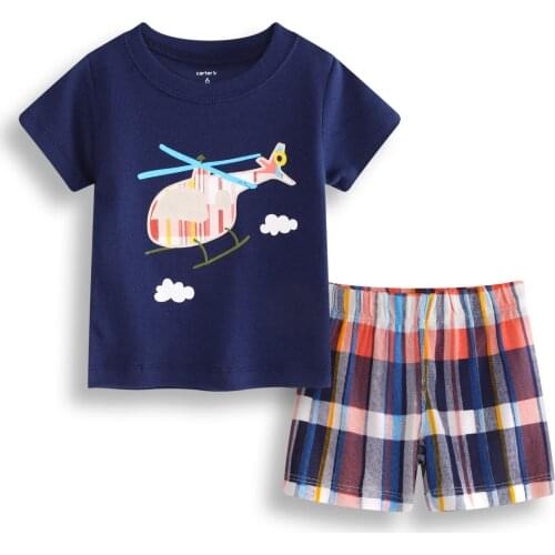 New Design Cartoon Suits Boys Pajamas Girls Sleepwear Baby Printed Pijamas Sets 100% Cotton Children Clothing Set Kids Pyjamas