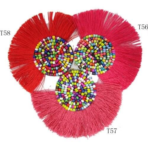 Tassel pendant 77X40mm inset Bead weaving Findings Tassel charms for earrings