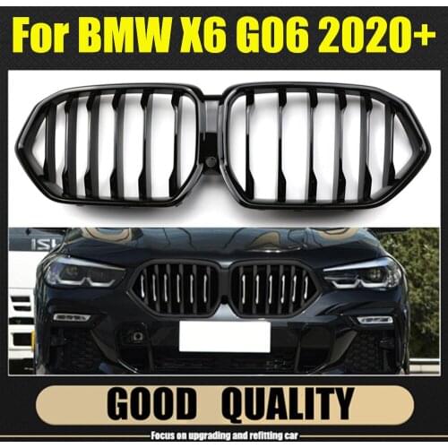 1 Set Gloss Black Kidney Grille For BMW G06 X6 Front Bumper Grills 2020-IN
