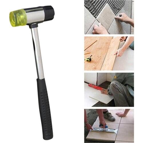 1 Pcs 30 MM Double Sided Soft Rubber Steel Pipe Handle Rubber Mounting Hammer With Interchangeable Head Nylon Leather Furniture