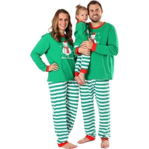 Long-sleeve Cartoon Snowmen Print Family Matching Outfits New Year Family Pajamas Clothes Christmas Sets Cotton Sleepwear