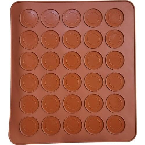 30 Hole Macaron Silicone Pad Baking Mat Round Shape Baking Pad DIY Cake Dessert Oven Liner Baking Tools For Cakes