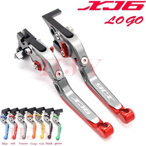 For YAMAHA XJ 6 XJ6 DIVERSION 2009-2015 Motorcycle Accessories Folding Extendable Brake Clutch Levers LOGO XJ6 7 Colors