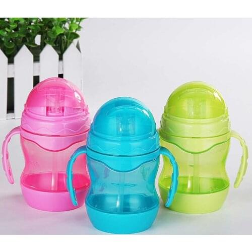 Sippy Cup 240/330ml Baby Kids Children Portable Feeding Drinking Water Bottle Cup With Straw