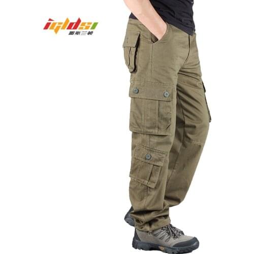 Tactical Pants Men Army Camo Jogger Cotton Long Trousers Many Pocket Zipper Military Style Camouflage Males Cargo Pants