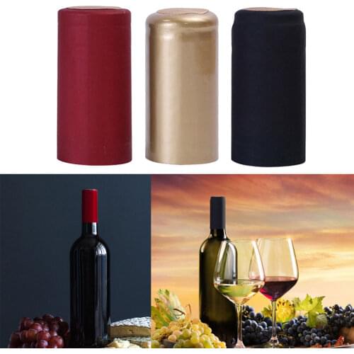 50pcs Wine Bottle Heat Shrink Capsules Plastic Caps Wine Cellars Bottle Shrink Film Shrinkable Sealing Cap Brewing Bar Tools