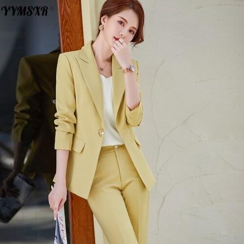 High-quality Womens Pants Suit Two-piece Autumn and Winter Long-sleeved Professional Wear Office Jacket Casual Flared Pants