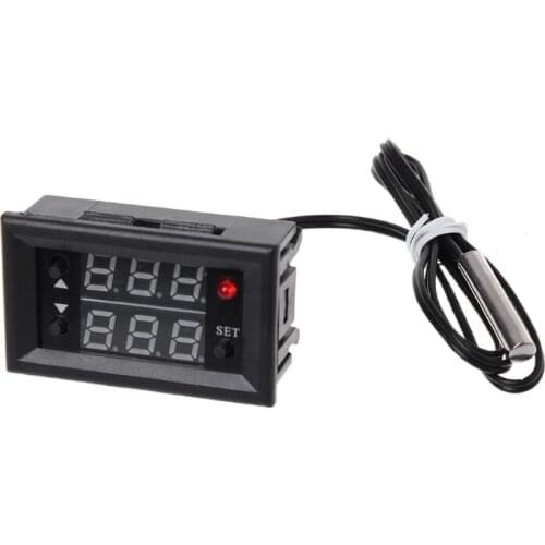 W2810 DC12V 20A Digital Thermostat Temperature Controller Red Display with Probe