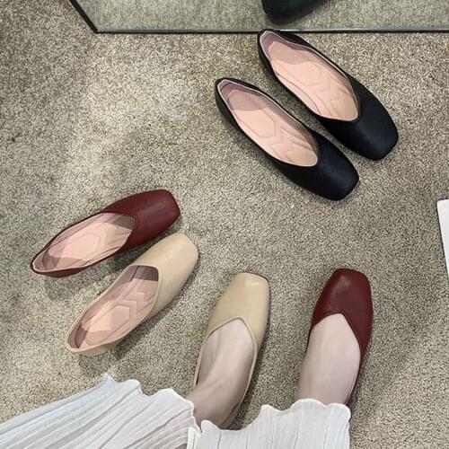 Plus Size 35-42 Women Boat Shoes Sqaure Toe Slip on Flat Shoes Woman Flats Comfortable Grandmother Shoe zapatos mujer 8926G