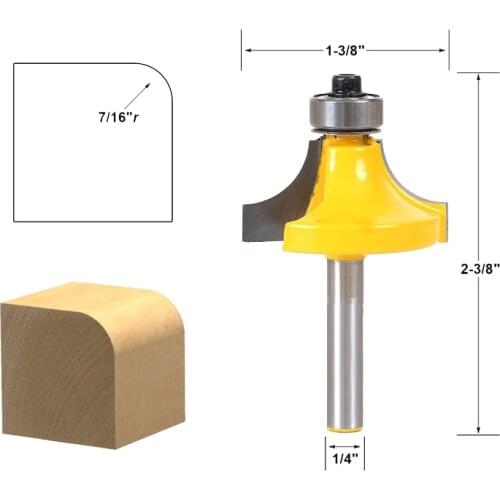 1pcs Round Over Edging Router Bit - 7/16" Radius - 1/4" Shank