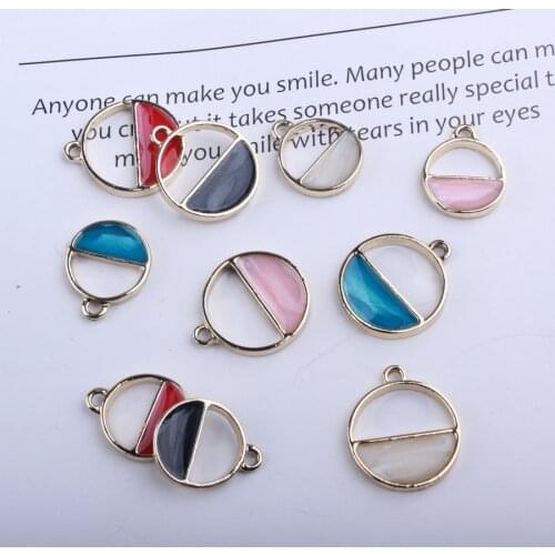 100pcs round alloy charms pendants DIY Earrings accessories handmade semicircle pendant