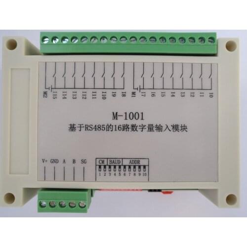 16-way switch acquisition module Modbus RTU digital signal isolation input RS485 communication IO board