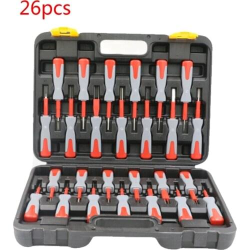 26pcs Car Wiring Connector Pin Release Extractor Crimp Terminal Removal Tool Kit