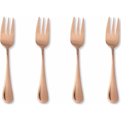 4Pcs Rose Gold Stainless Steel Cute Fruit Forks Cake Dessert Forks Candy Tea Forks Drink Tableware Kitchen Party Household Forks