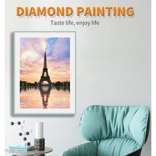 5D DIY Diamond embroidery lakeside scenery diamond painting rhinestone full drill cross stitch decorative landscape home decor