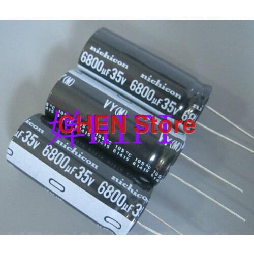 4PCS/10PCS NICHICON VY 35V6800UF 18X40MM Aluminum Electrolytic Capacitor vy 6800uF/35v 105 degrees 6800uf 35v