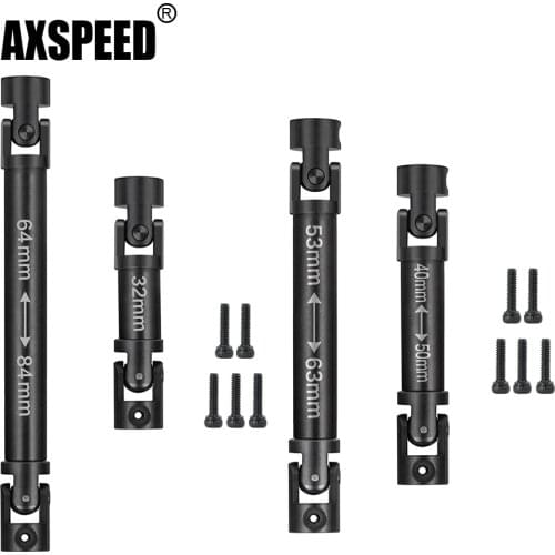 AXSPEED 2Pcs Metal Transmission Drive Shaft Joint for Axial SCX24 90081 AX100002 AX100001 1/24 RC Crawler Car Truck Upgrade Part