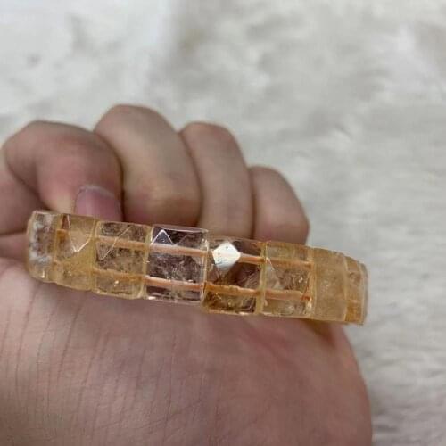 Yellow citrines stone beads bracelet natural gem stone bangle for woman for gift birth stone for GEMINI