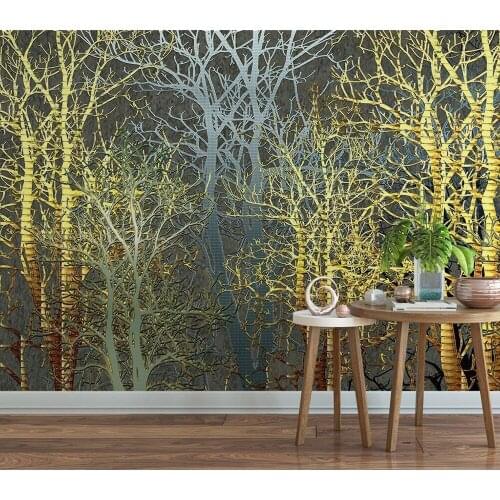Decorative wallpaper Industrial style forest background wall