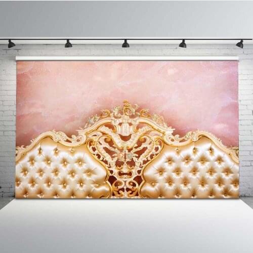 Mehofoto 7x5 Headboard Background for Photography Pink Wall Baby Shower Photo Backdrop for Booth Studio S-1382