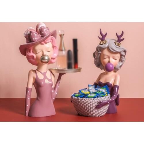 European Pictures Hars Cartoon Pretty girl Sculpture Storage Ornaments Bubble People Image Shopping Mall Housing
