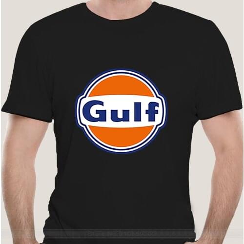 Cotton tshirt men summer fashion t-shirt euro size Gulf Logo Oil Gasoline Petroleum Black T-Shirt Unisex