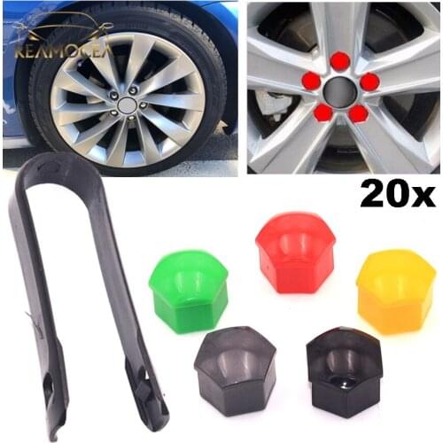 Reamocea 20x Wheel Lug Nut Center Cover Caps Removal Tool 8D0012244A Fit for VW Golf Passat Audi A1 A3 A4 Q5 Q7 TT Skoda Seat